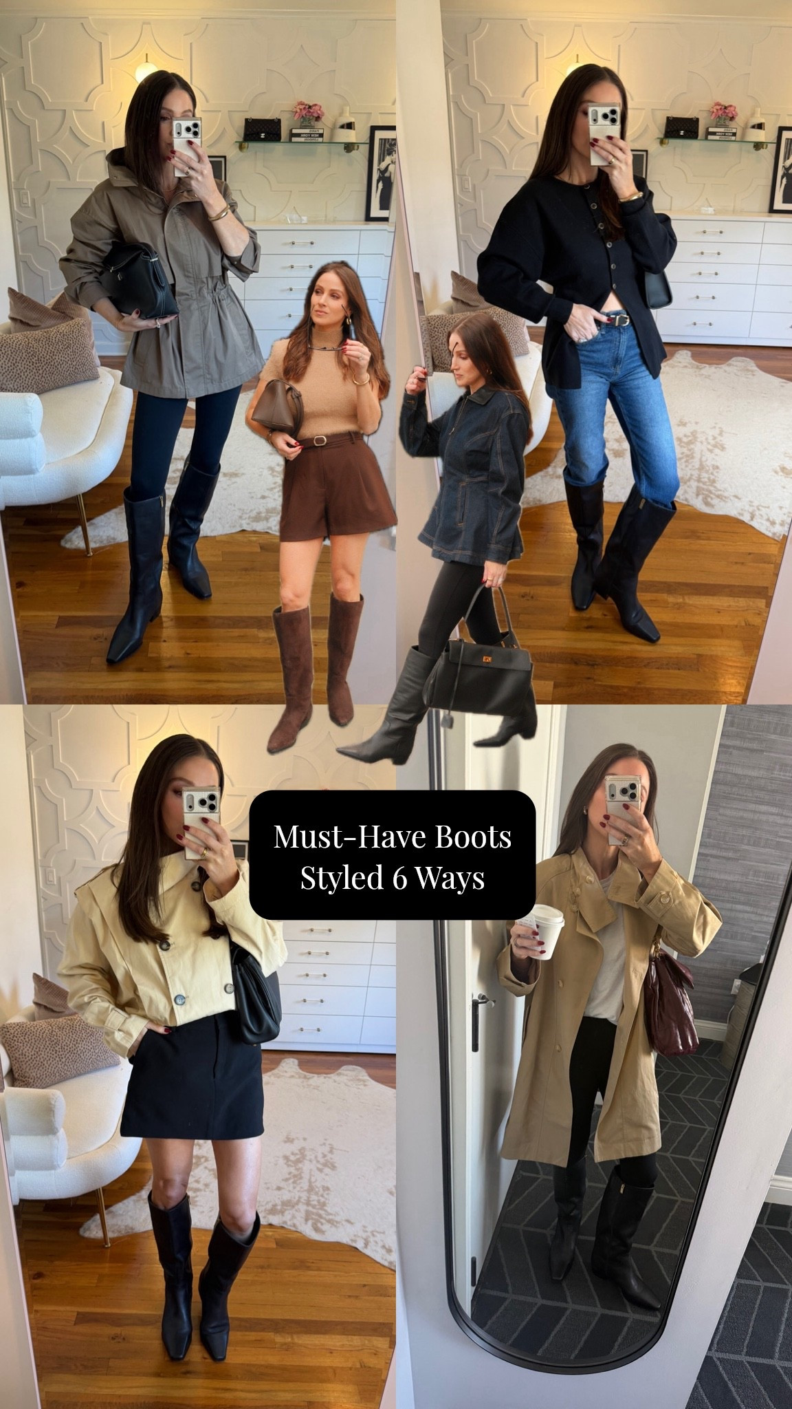 The best boots on sale!!!! 6 ways to style. I sized up half a size and have them in 2 colors I love them so much. Everything linked for some great fall elevated outfits.