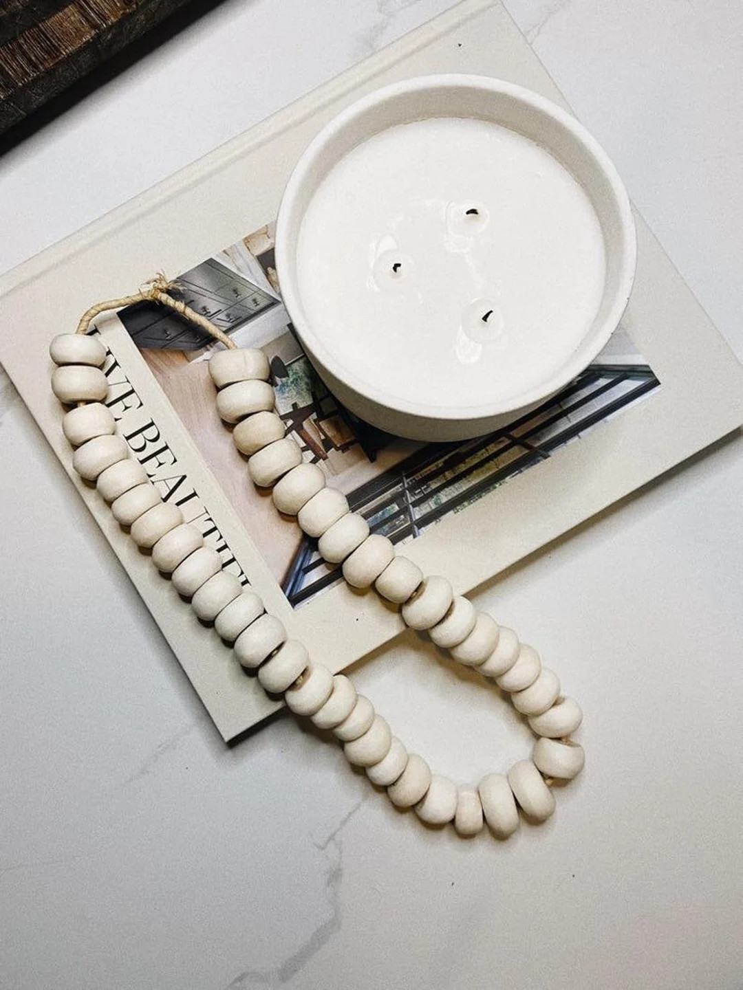 Luxury Bone Bead Garland | Bone Beads Garland | Garland Home Decor | Beaded Garland | Natural Bea... | Etsy (US)