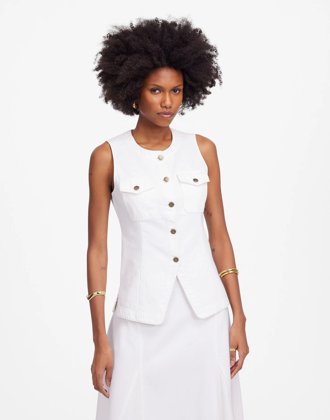 Denim High Crewneck Vest | Madewell | Madewell