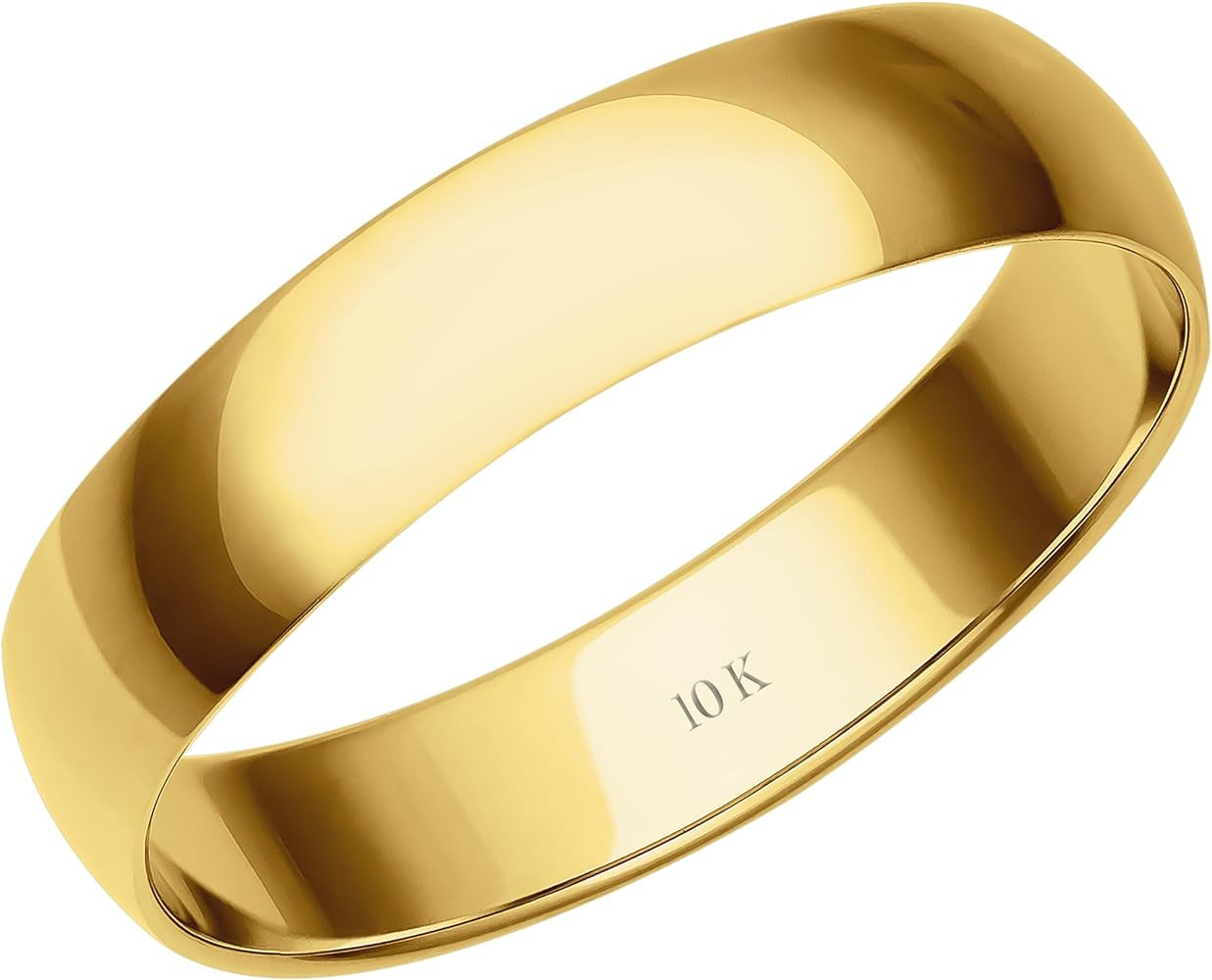 Brilliant Expressions Women's 4MM Solid Gold Rings – Lightweight 10K or 14K Yellow, White or Ro... | Amazon (US)