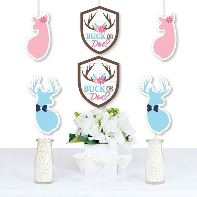 Big Dot of Happiness Buck or Doe - Badge, Buck, and Doe Decorations DIY Hunting Gender Reveal Party Essentials - Set of 20 | Target