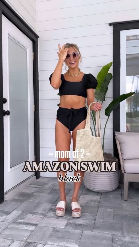 Mom approved Amazon swim | black swimsuits — all under $40. I’m 5’1 & wearing a small #vacationstyle #swim #amazonswim 

#LTKshoecrush #LTKSeasonal #LTKtravel