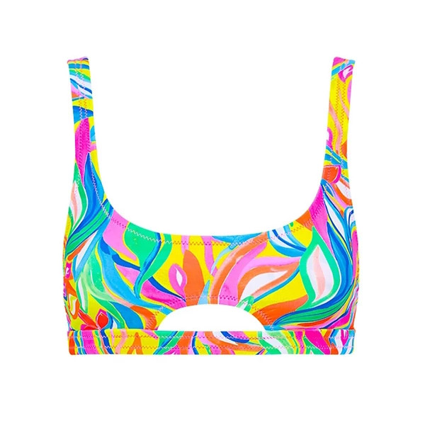 Women's Kulani Kinis Scoop Cut Out Swim Bikini Top Large Tropical Illusion | Scheels