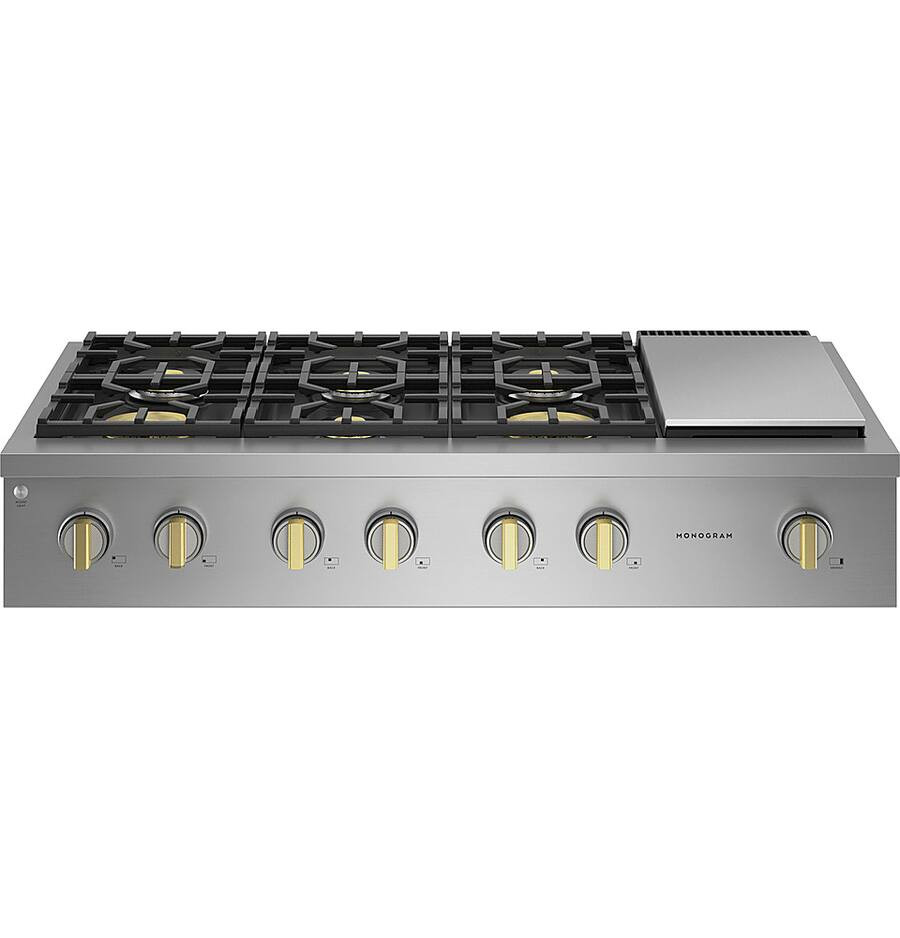 Monogram - 48" Built-In Gas Cooktop with 6 Burners and Professional Versatile Burner Configuratio... | Best Buy U.S.