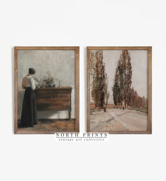 European Country Print SET  Neutral Vintage Wall Art | Etsy | Etsy (US)