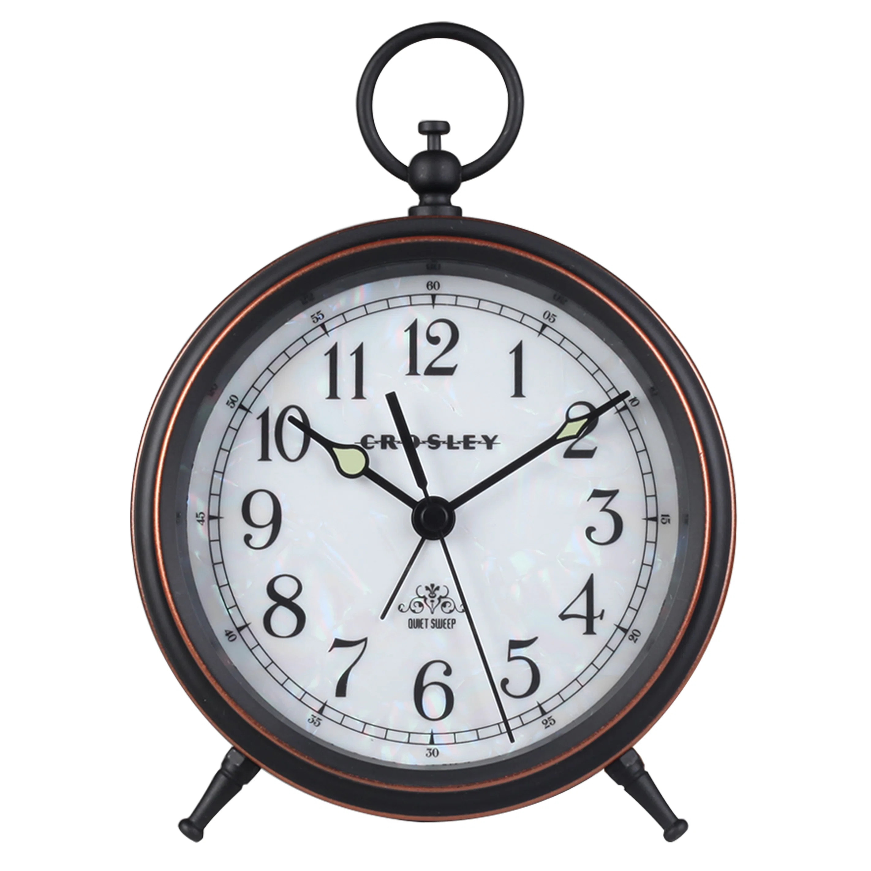Faux MOP Analog Metal Quartz Movement / Crystal Tabletop Clock with Alarm in | Wayfair North America