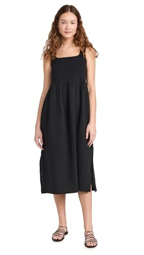 Madewell Women's Knit Tank Midi Dress, True Black, XXL | Amazon (US)