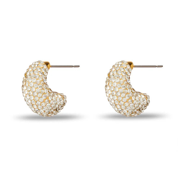 CRYSTAL PAVE DOME MINI HOOP EARRINGS | LELE SADOUGHI