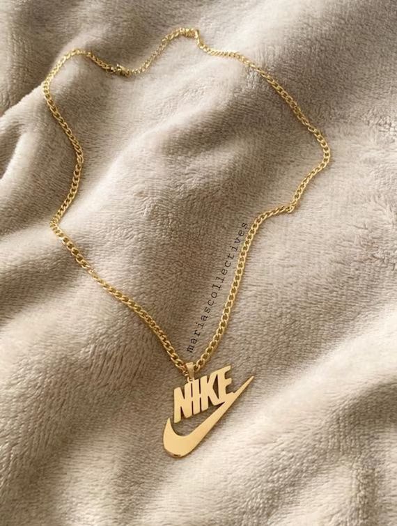 18k Gold Plated Nike Swoosh Necklace | Etsy | Etsy (US)