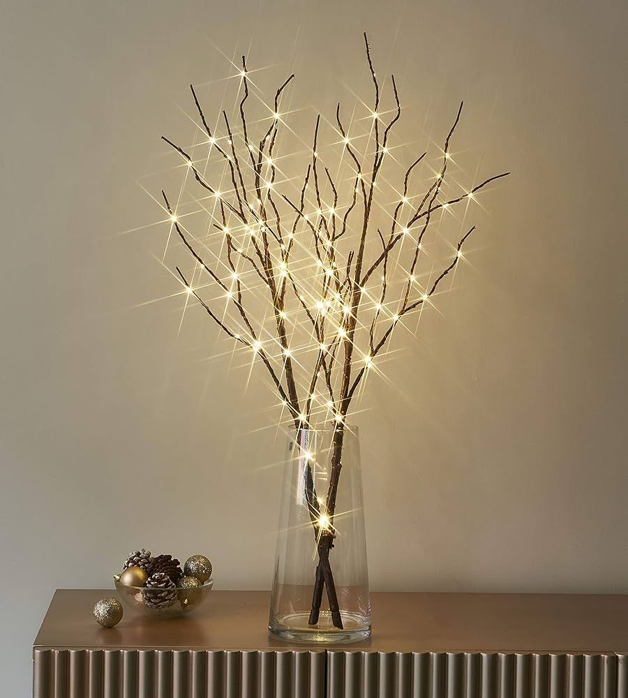 LITBLOOM Lighted Brown Willow Branches 30IN 100 LED with Timer Battery Operated, Tree Branch with... | Amazon (US)