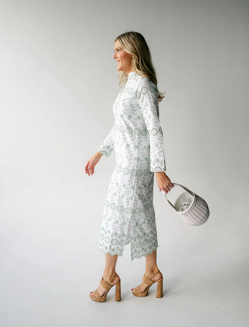Gasparilla Green Eyelet Button Front Caftan | Sail to Sable