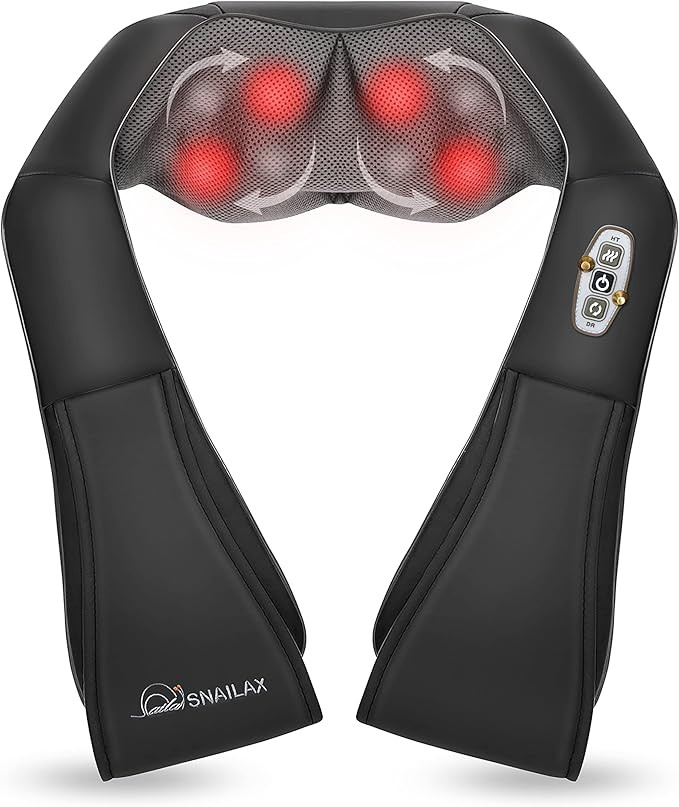Snailax Shiatsu Neck and Shoulder Massager - Back Massager with Heat, Deep Kneading Electric Mass... | Amazon (US)