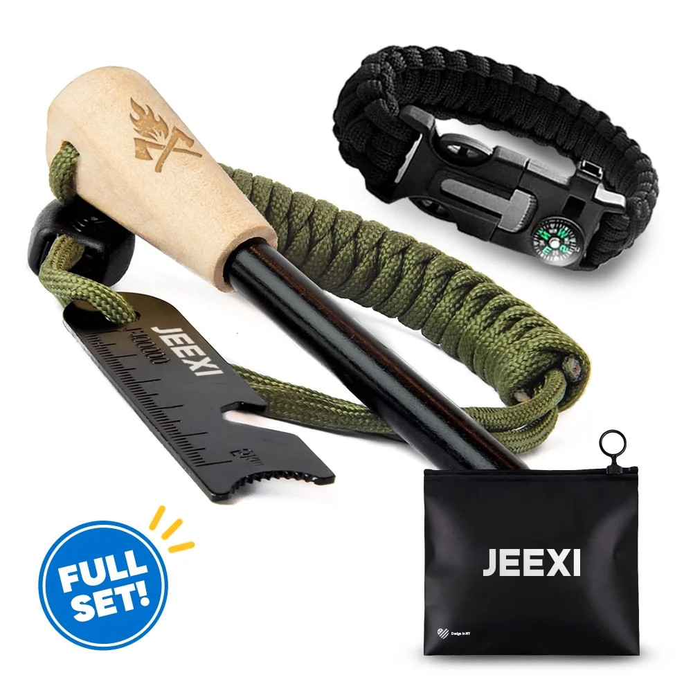 Fire Starter & Steel Striker Bushcraft Firesteel, Flint Sparks Metal Match Lighter Thick Ferro Ro... | Walmart (US)