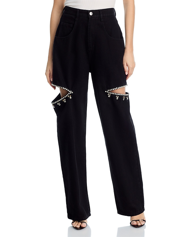 Steve Madden Ayla High Rise Embellished Jeans in Black | Bloomingdale's (US)