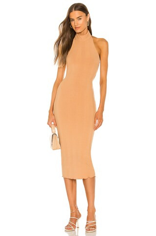 Lovers and Friends Valerie Midi Dress in Caramel Latte from Revolve.com | Revolve Clothing (Global)