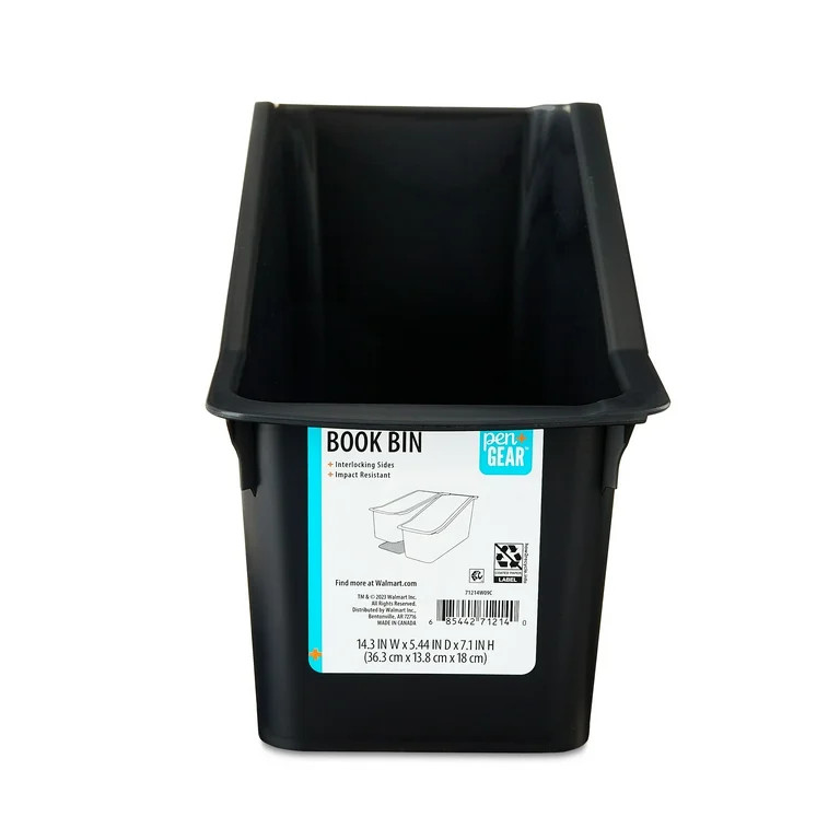 Pen+Gear Plastic Desktop Book Organizer Bin, Black, 1-Pack - Walmart.com | Walmart (US)