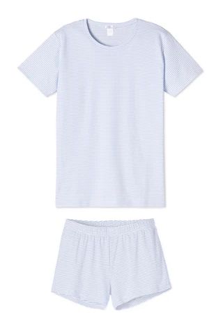 Pima Weekend Shorts Set in French Blue | LAKE Pajamas