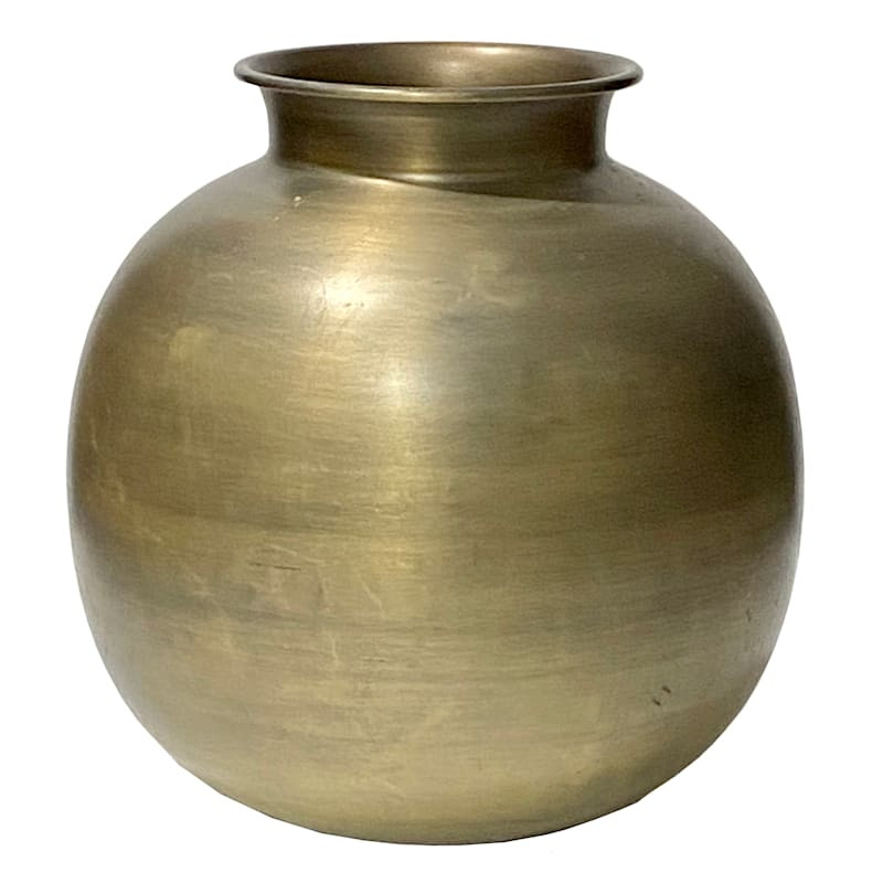 Antique Brass Metal Vase, 8" | At Home