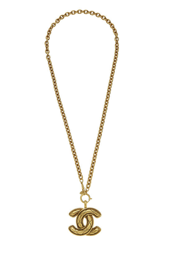 Chanel Gold Quilted 'CC' Necklace Large Q6J0NH17D5052 | WGACA | What Goes Around Comes Around