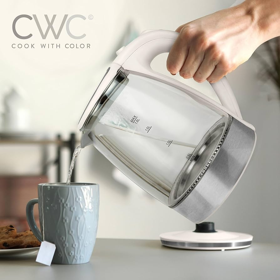 COOK WITH COLOR Electric Tea Kettle, 1.8L Cordless Hot Water Boiler, 1200W Rapid Boil, Auto Shuto... | Amazon (US)