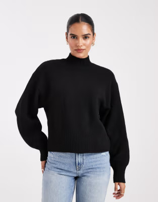 Monki knitted turtleneck sweater in black | ASOS (Global)