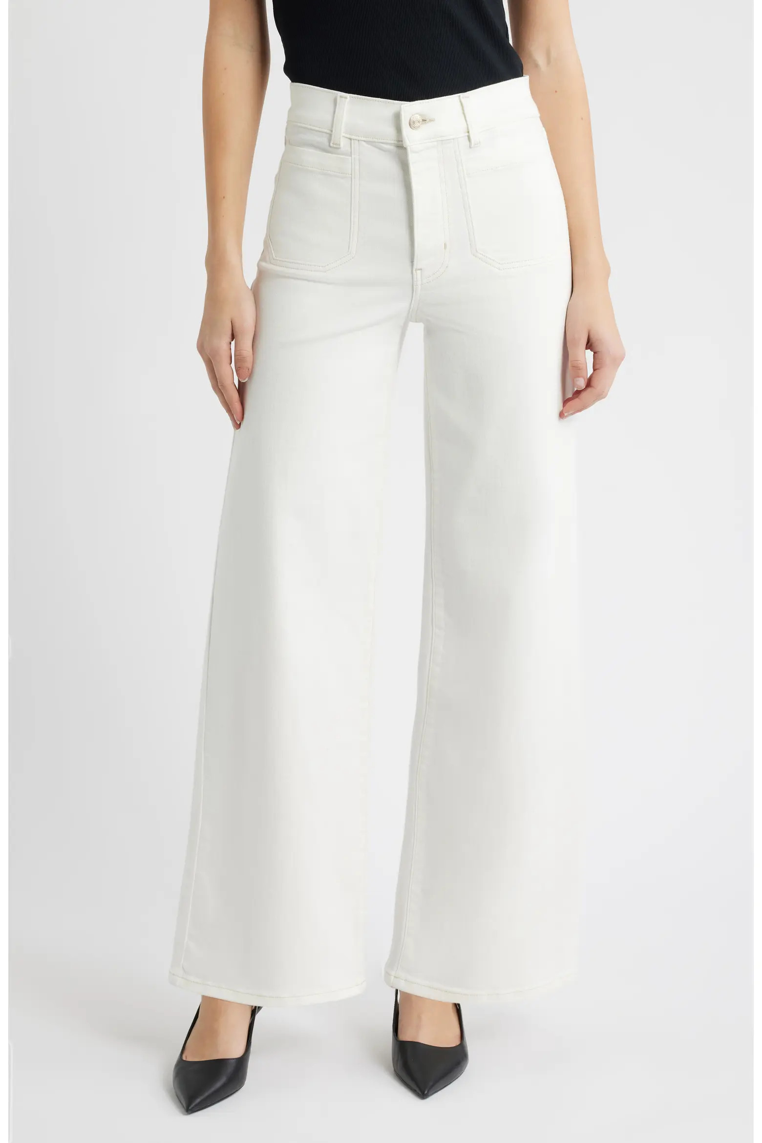 FRAME Le Slim Palazzo Pocket High Waist Wide Leg Jeans (Au Natural Clean) (Women) | Nordstrom | Nordstrom