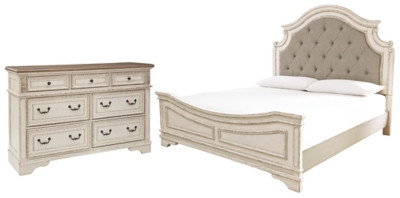 Realyn Queen Upholstered Panel Bed with Dresser | Ashley Homestore