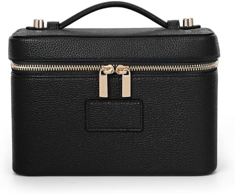 Makeup Bag Vanity Case for Women Leather Cosmetic Bag Travel Toiletry Bags Portable Makeup Organi... | Amazon (US)