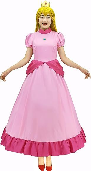 Super Brothers Princess Peach Costume For Women Halloween Cosplay Dress | Amazon (US)