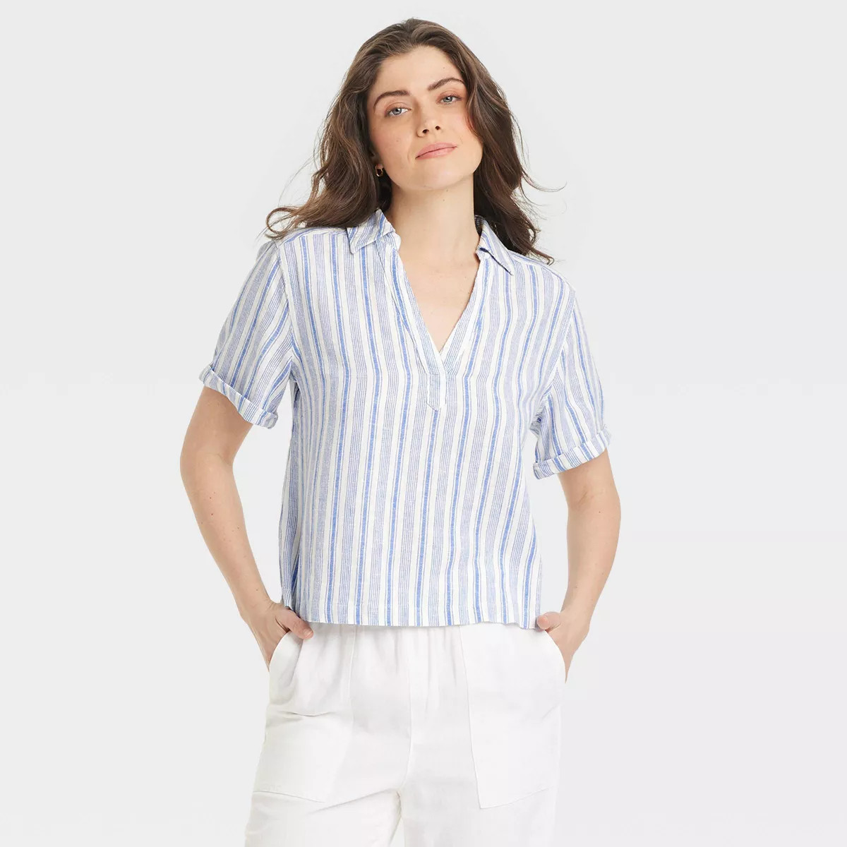 Women's Short Sleeve Popover Blouse - Universal Thread™ | Target