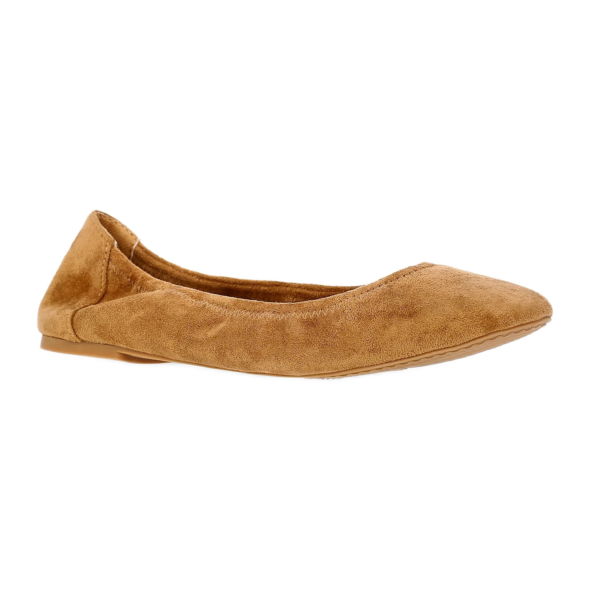 Time and Tru Women s Scrunch Ballet Flats (Wide Width Available) | Walmart (US)