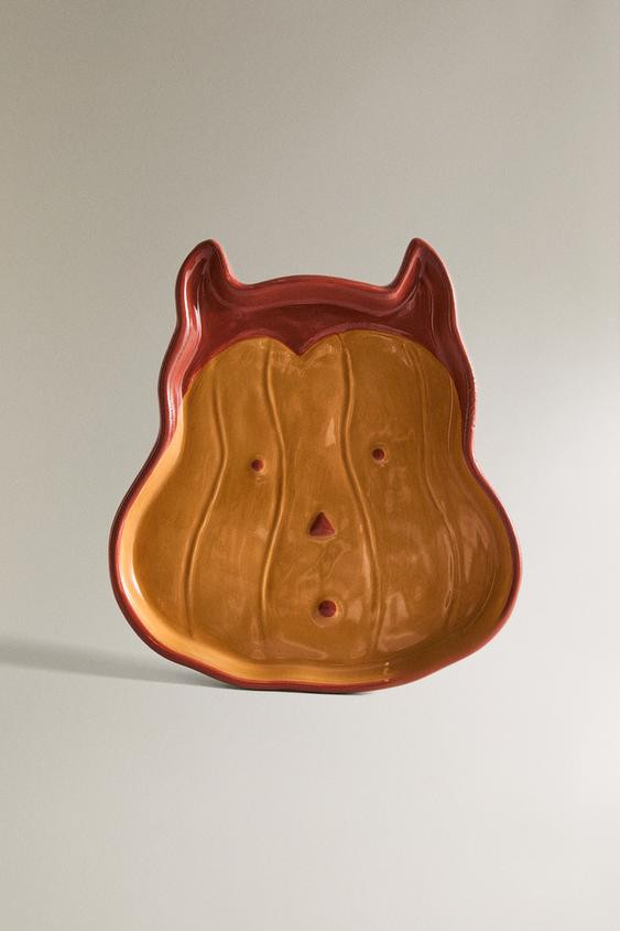 CHILDREN'S HALLOWEEN PUMPKIN STONEWARE PLATE | Zara US