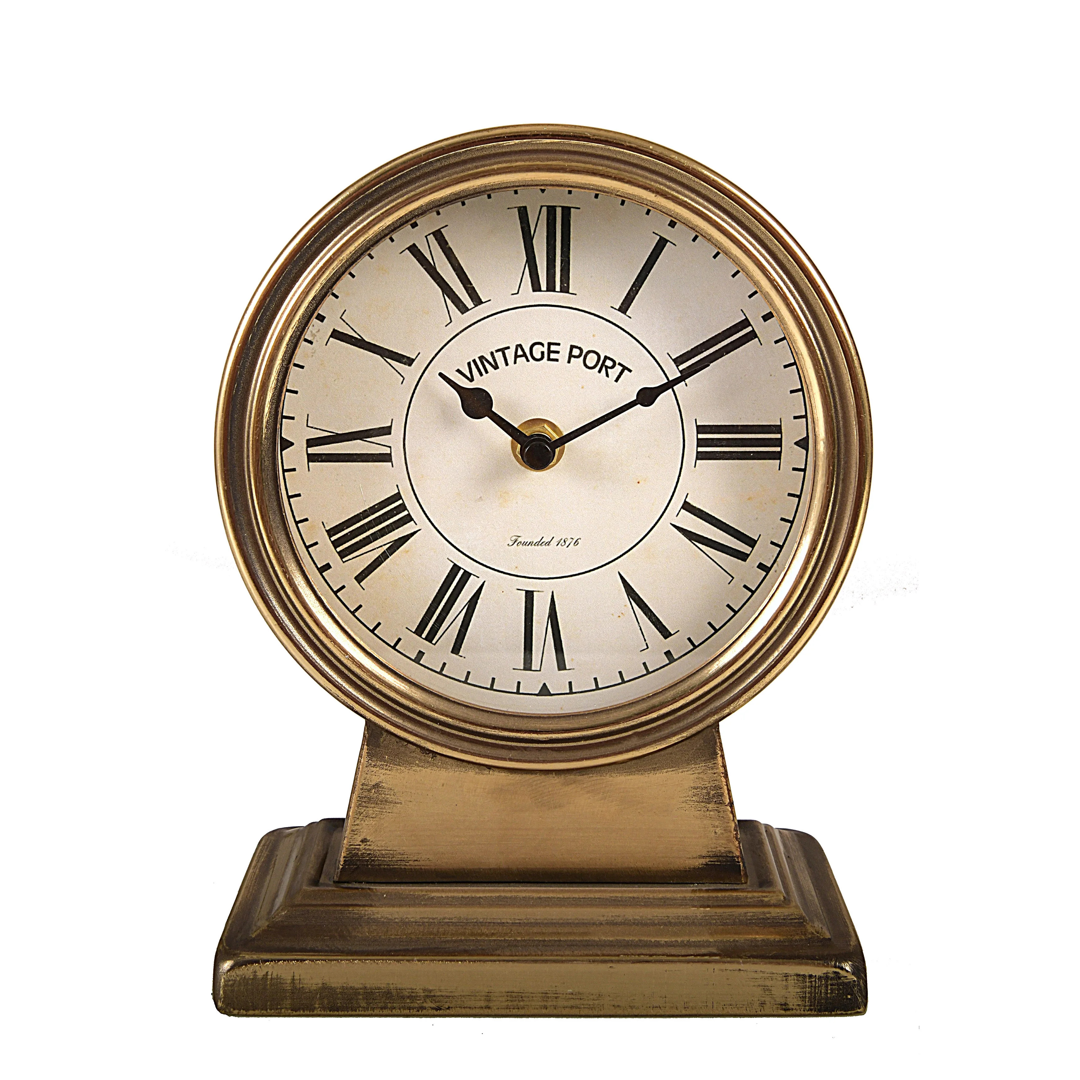 Creative Co-Op 3.62" Quartz Gold Metal Tabletop Clock | Walmart (US)