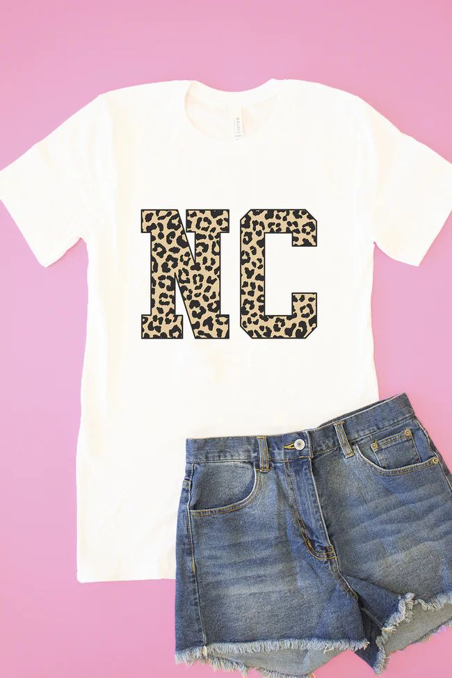 Leopard Printed State Letters Graphic Tee | The Pink Lily Boutique