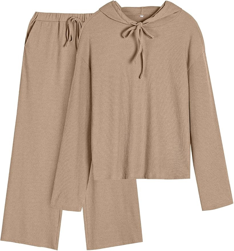 YKR Womens Lounge Sets 2 Piece Outfits Sweatsuits Track Suits Knit Sweat Suit with Pockets | Amazon (US)