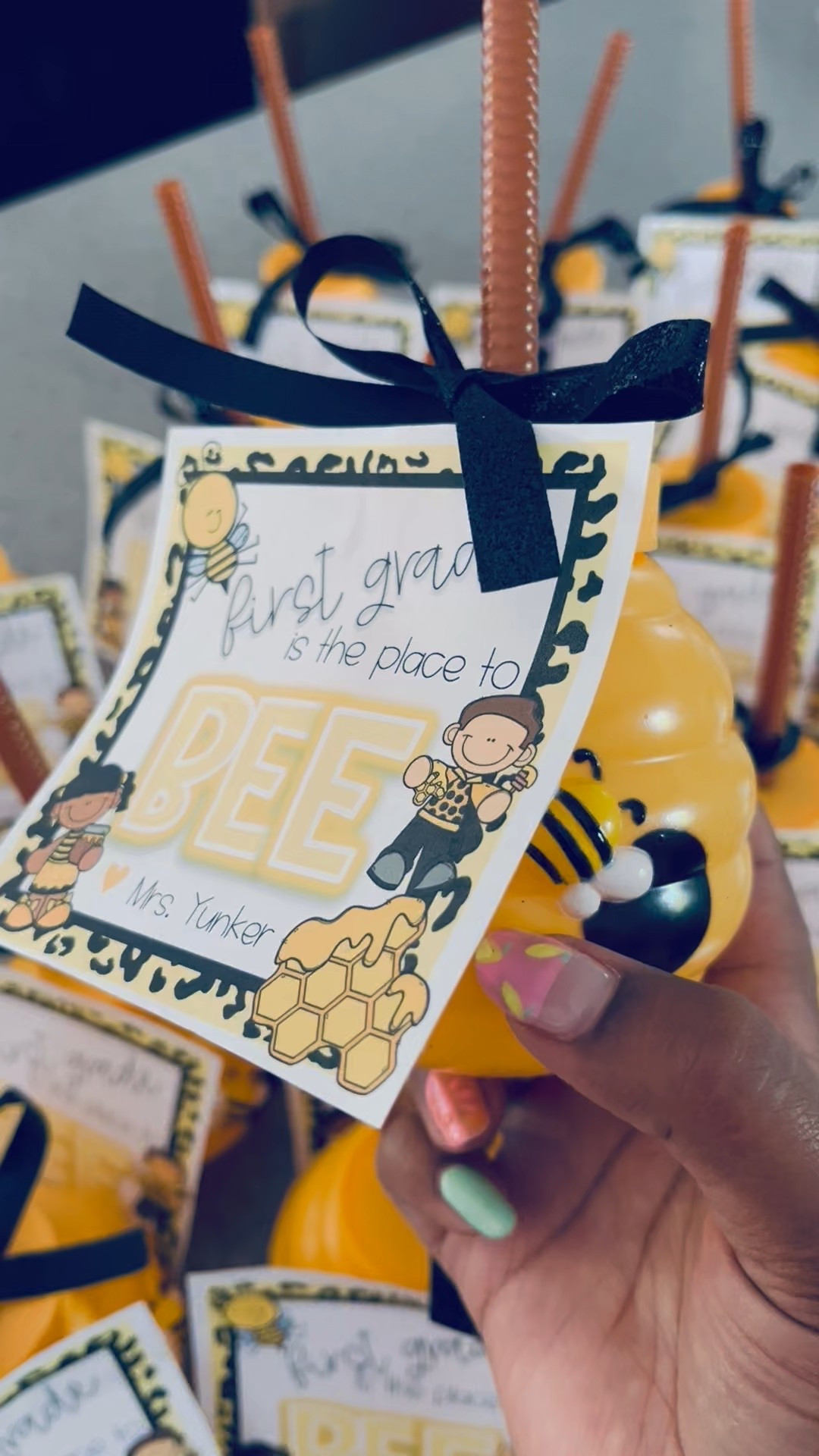if you WANNABE my Firstie, you gotta sip with FLAIR 🐝💛

just finished putting together these BTS gifts for my babes — Australia trip countdown is ON! 🇦🇺✈️

tag says: First grade is the place to BEE 💛 and of course I had to add my SCARY Spice cheetah vibes because… duh 🐆✨

just uploaded my BEE-themed gift tags to TPT — perfect for your BTS prep! editable to type your name and grades K-4. 
they pair so well with bee sippers, honey sticks, or anything sweet 🍯

BUZZING with EXCITEMENT that these are done!

#LTKTeacher 

#LTKFindsUnder50 #LTKSeasonal #LTKSummerEdit