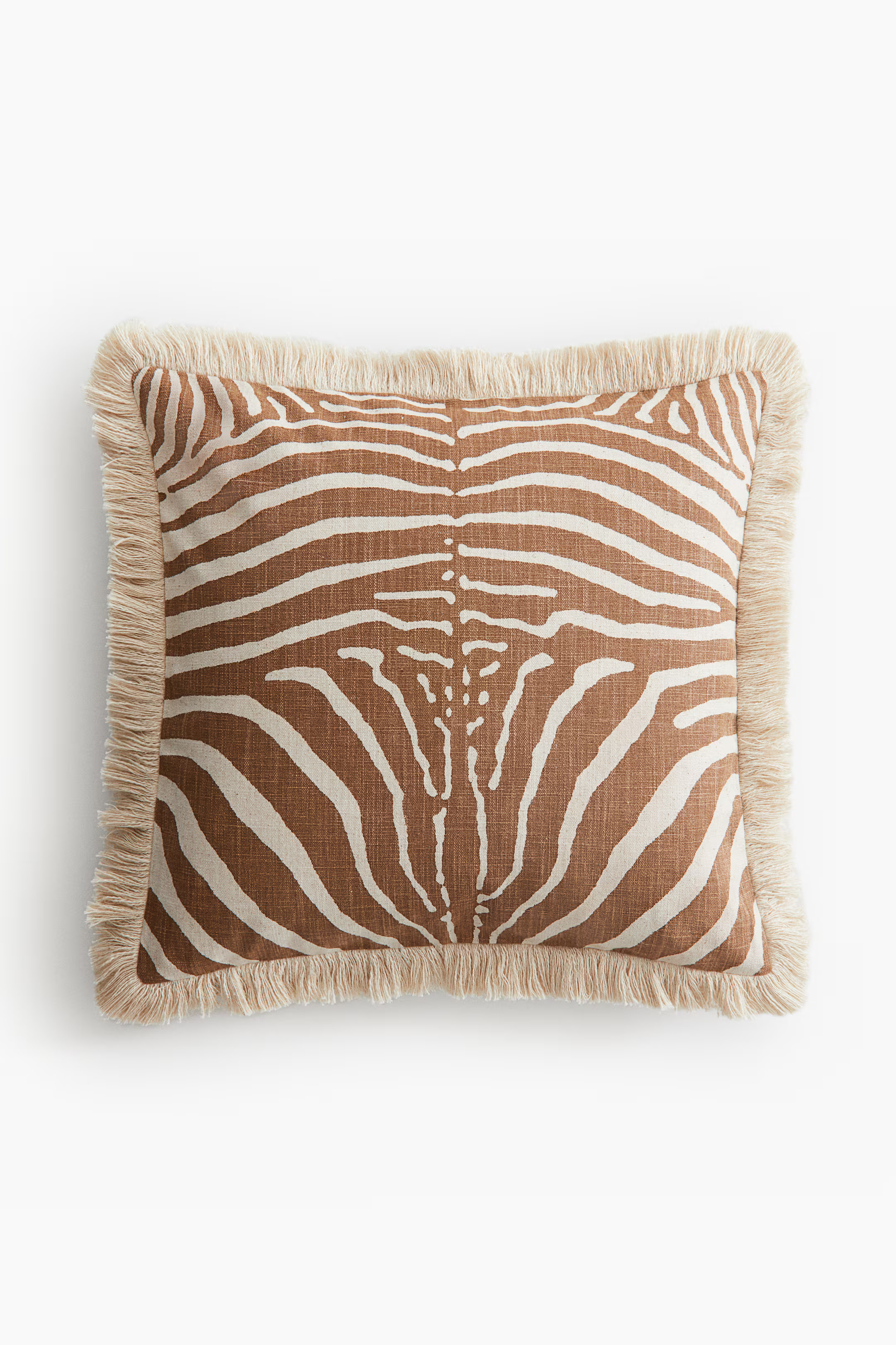 Fringed linen-blend cushion cover | H&M (UK, MY, IN, SG, PH, TW, HK)