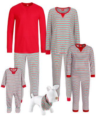 Family Pajamas Thermal Waffle Holiday Stripe Matching Pajamas, Created for Macy's & Reviews - All... | Macys (US)