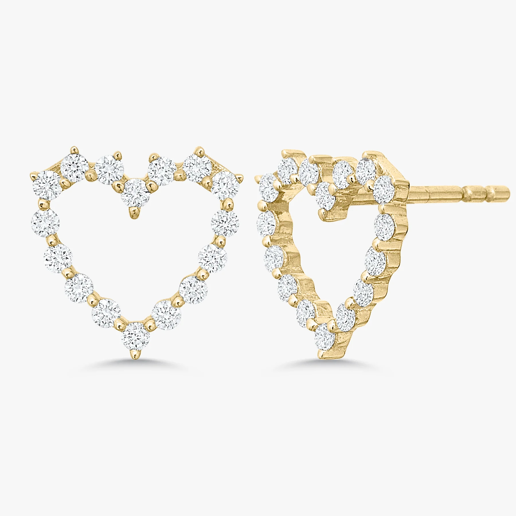 Mini Charlie Cloud® Diamond Heart Studs | RW Fine Jewelry