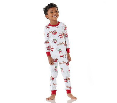 Heritage Santa Organic Pajama Set | Pottery Barn Kids | Pottery Barn Kids
