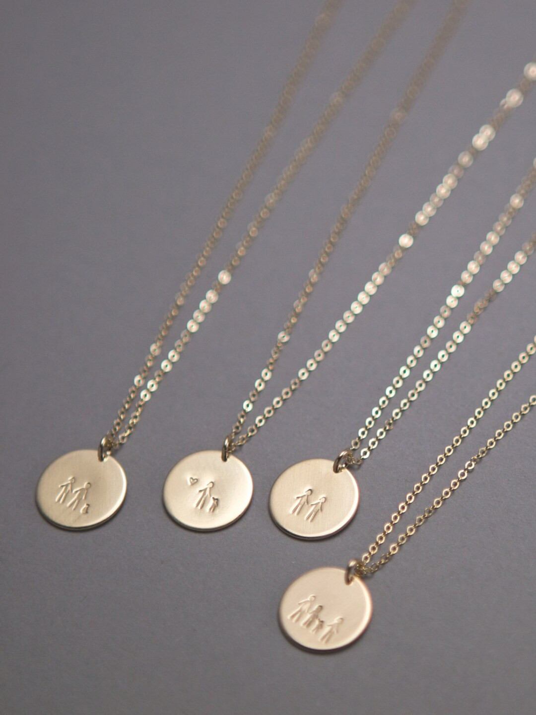 A "Stick Family" Disk Necklace! Gift for Mothers, Sisters Grandmas or Best Friends - Custom Personal | Etsy (US)