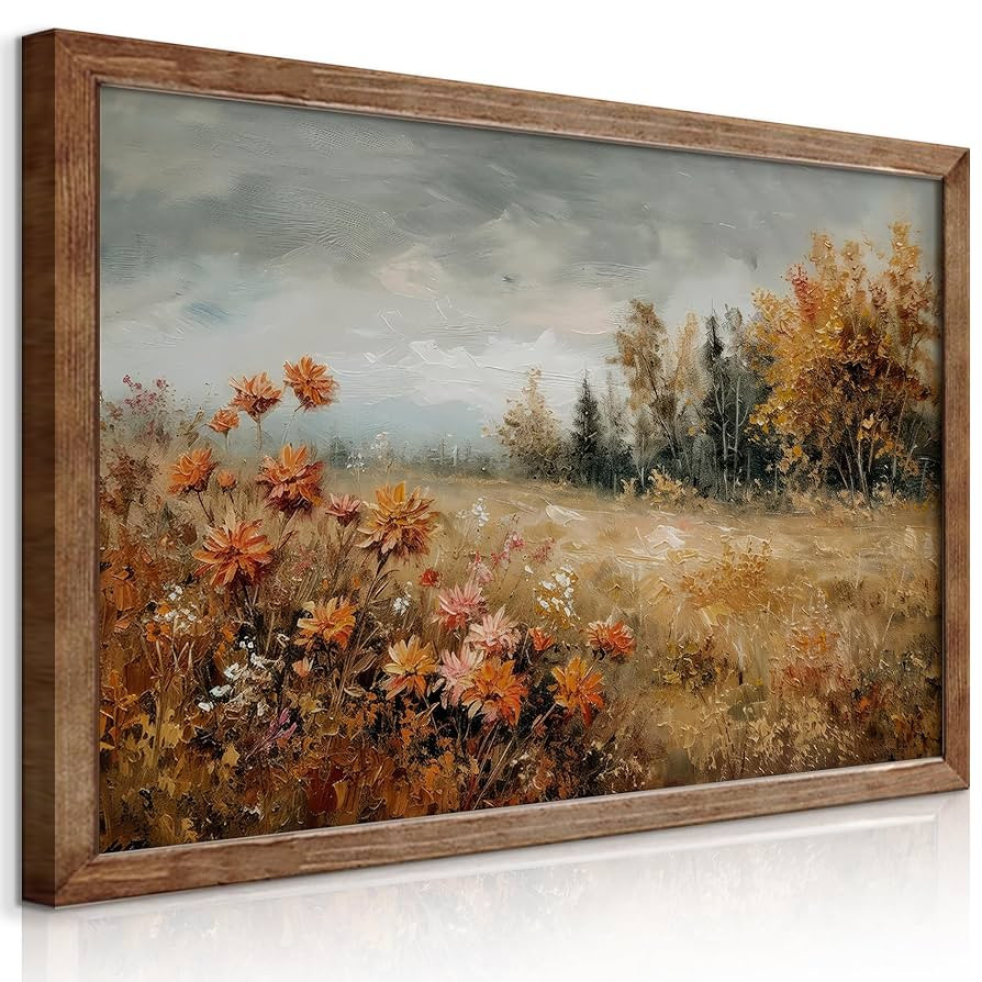 QMWIDKL Vintage Wildflower Wall Art Retro Botanical Floral Posters Prints Country Fall Landscape ... | Amazon (US)