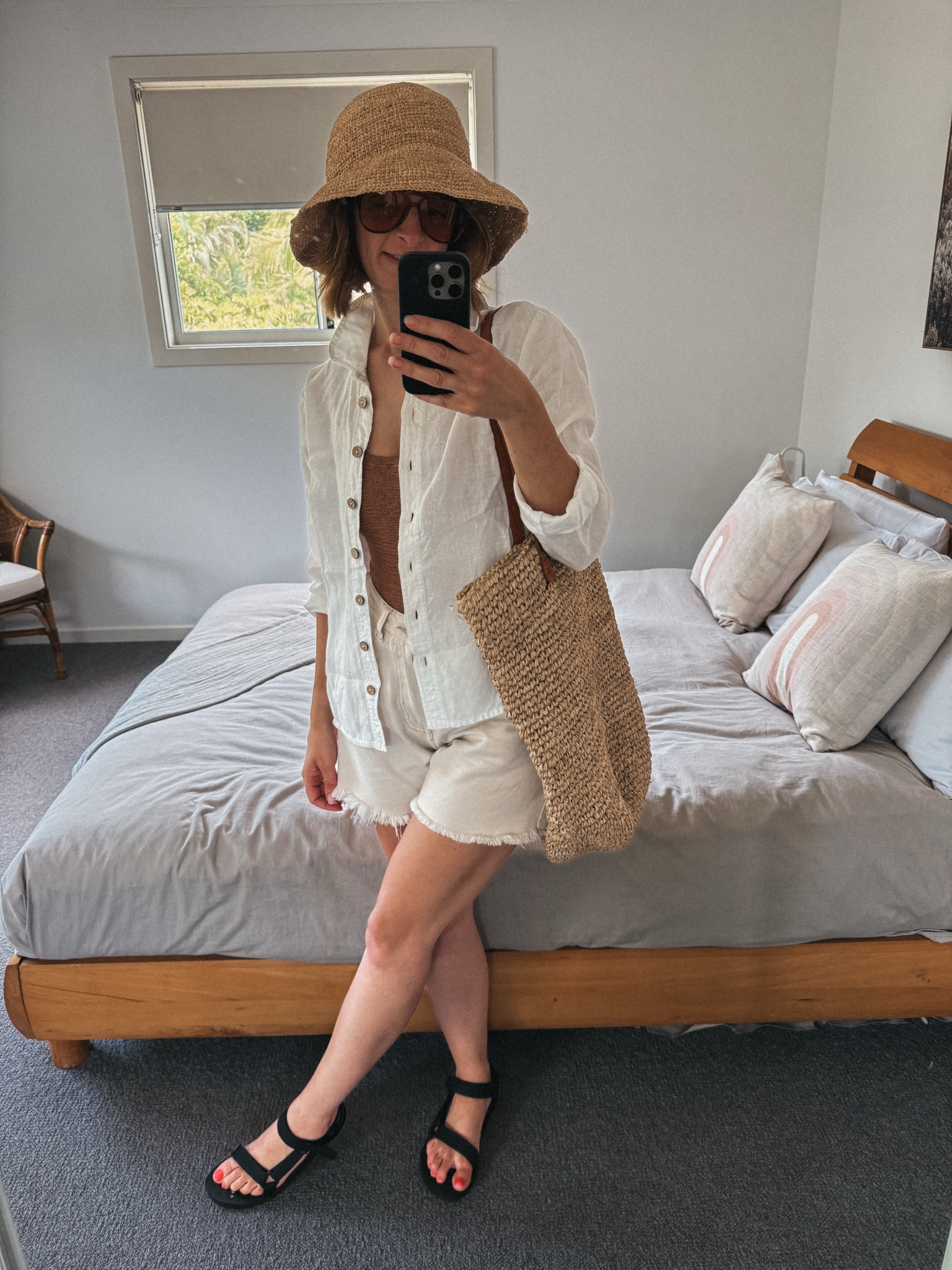 Shorts - Dissh bought preloved. Wearing my usual size 8
Swimsuit - OS 
Shirt - Not Perfect Linen. Wearing a medium - sized up 

#LTKFashionMonth #LTKaustralia #LTKsummer