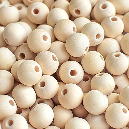 Amazon.com: 500pcs 20mm Wood Beads Natural Unfinished Round Wooden Loose Beads Wood Spacer Beads ... | Amazon (US)