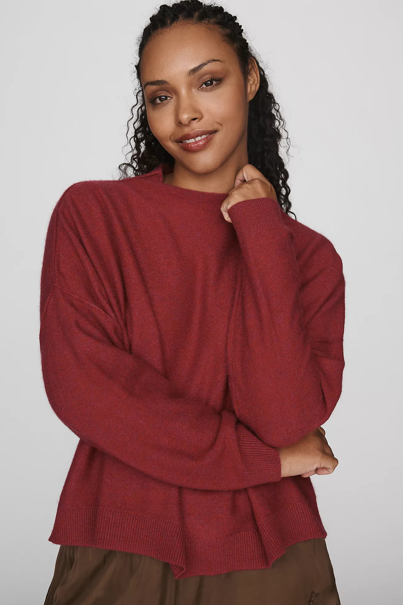 Pilcro Alani 100% Cashmere Mock-Neck Sweater | Anthropologie (US)