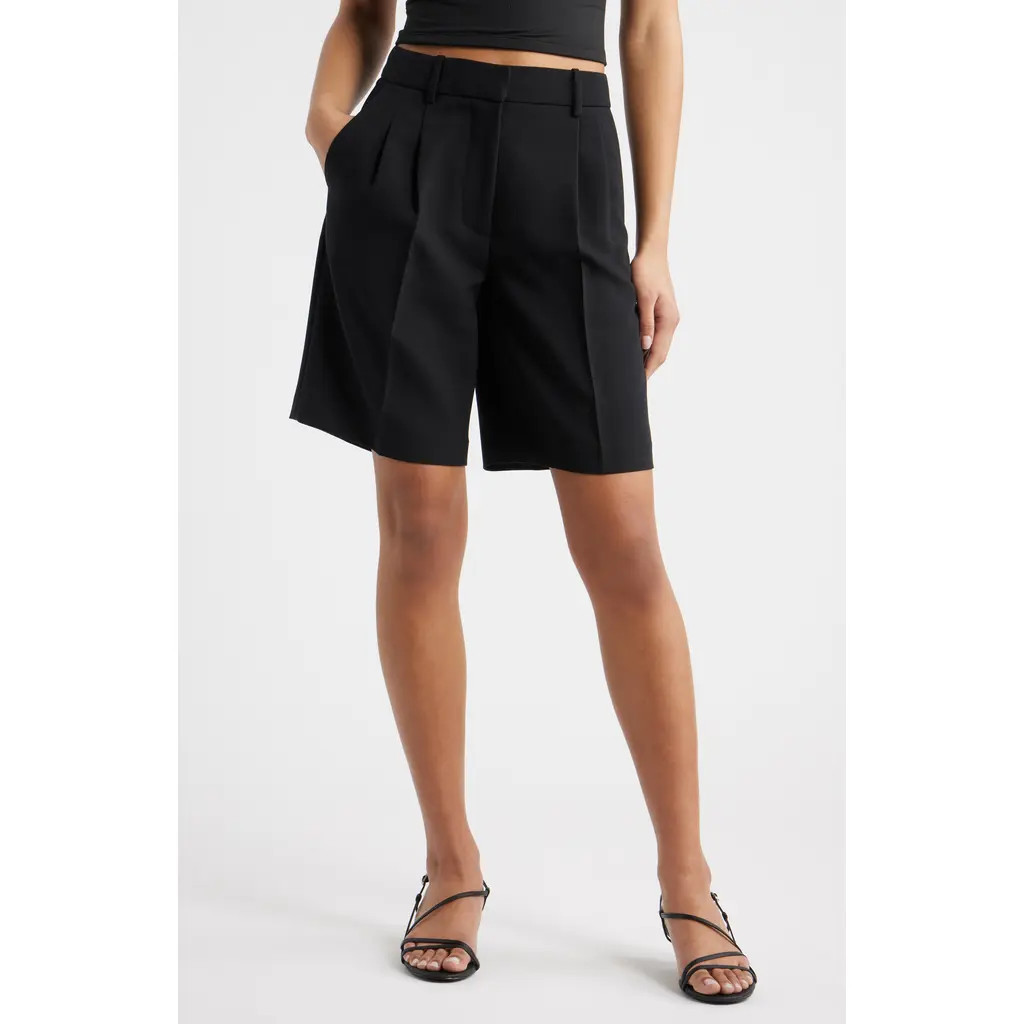Open Edit The Icon High Rise Bermuda Shorts in Black at Nordstrom, Size 12 | Nordstrom