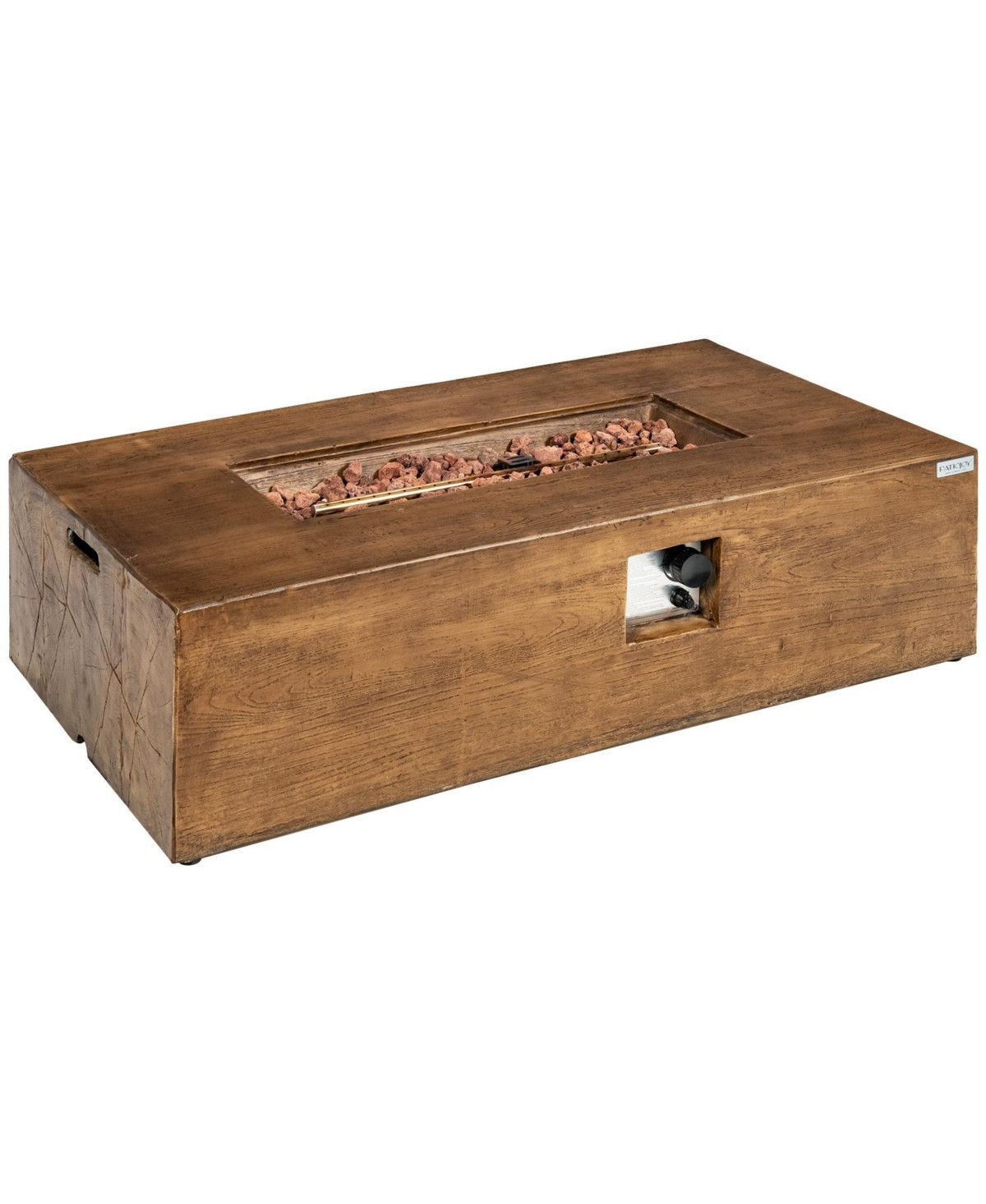 48 x 27 Inch Outdoor Gas Fire Pit Table 50 000 Btu with Lava Rocks and Cover - Brown | Macy's