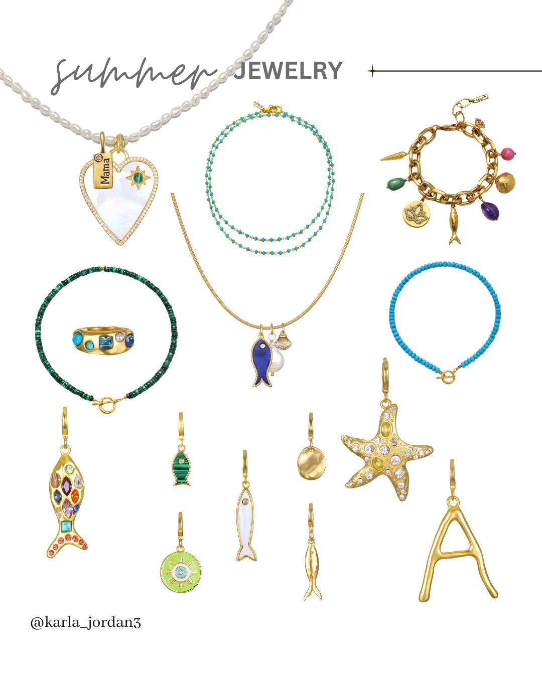 Fun chic summer jewelry! Use code KARLAJ20 for a discount! 

#LTKFindsUnder100 #LTKStyleTip #LTKFestival