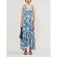 Bandana-print crepe maxi dress | Selfridges