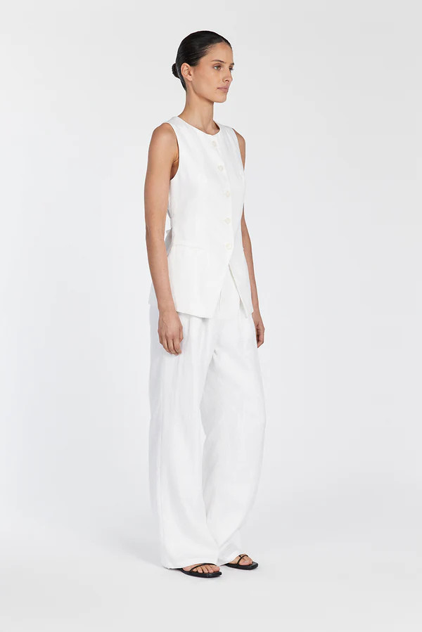 NORAH WHITE LINEN PANT | DISSH